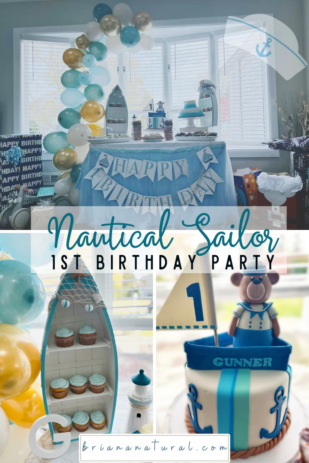 Cover photo for nautical sailor birthday party blog post