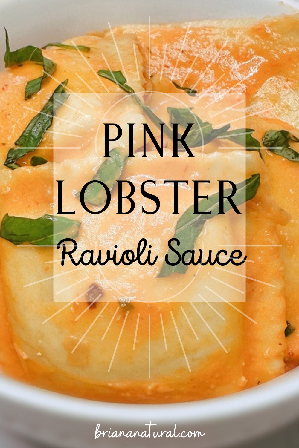 closeup up of cover photo for pink lobster ravioli sauce recipe